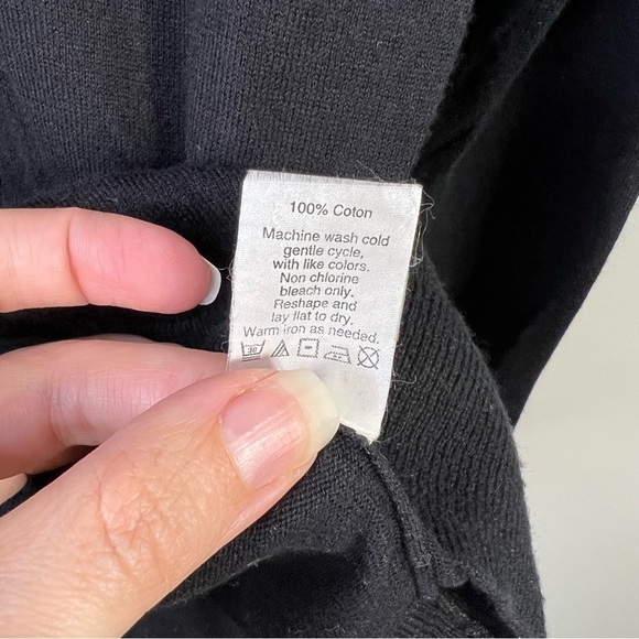 J Crew Factory Womens Size XXS Cotton V Neck Sweater Black Minimalist Knit - Picture 8 of 10